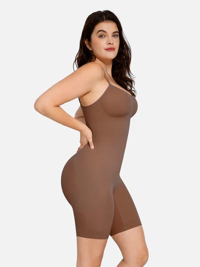 Mid Thigh Bodysuit Tummy Control Seamless Shapewear