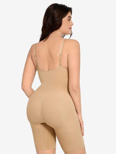 Mid Thigh Bodysuit Tummy Control Seamless Shapewear
