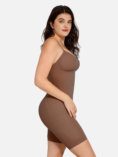 Mid Thigh Bodysuit Tummy Control Seamless Shapewear