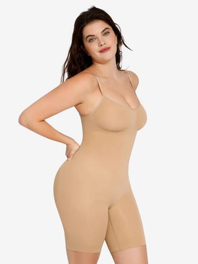 Mid Thigh Bodysuit Tummy Control Seamless Shapewear