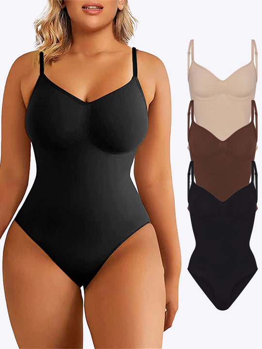 Seamless Round Neck Brief Bodysuit Shapewear